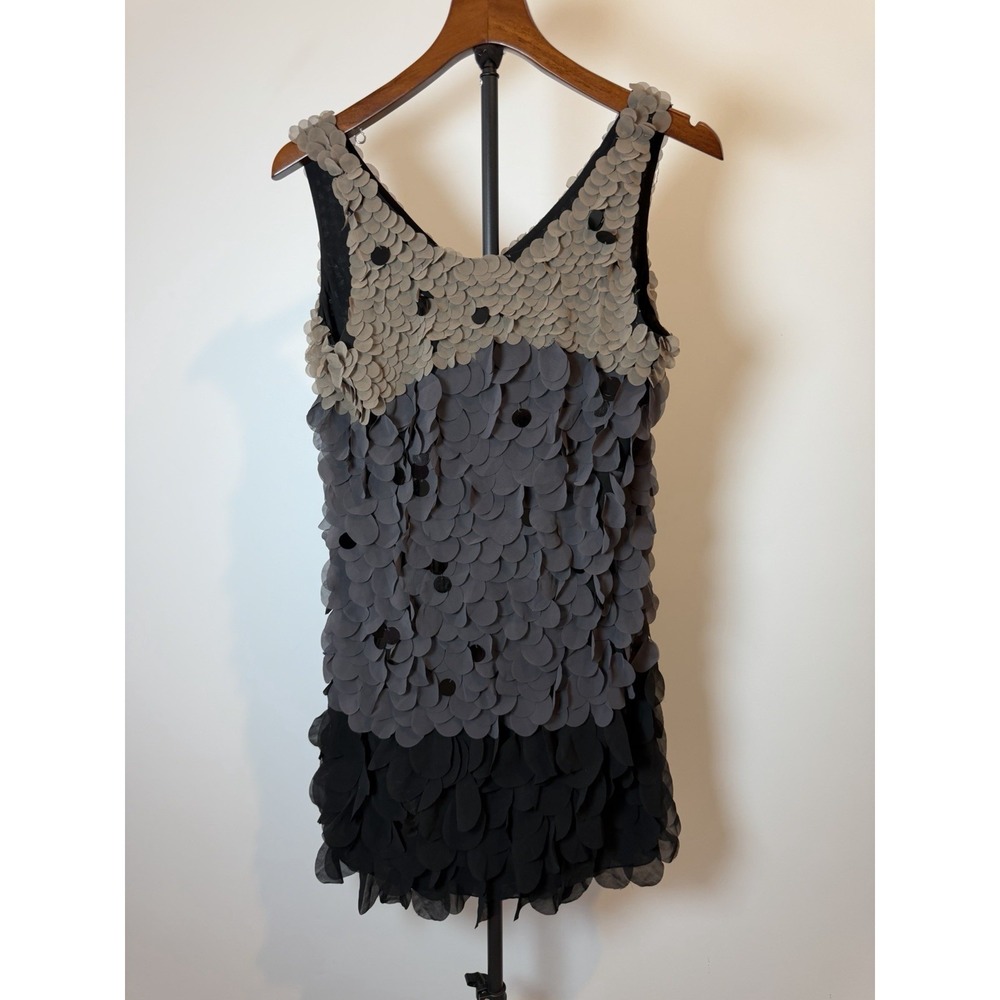 Hale Bob Ombre 3D Petal Applique Dress Women XS Statement Cocktail Party